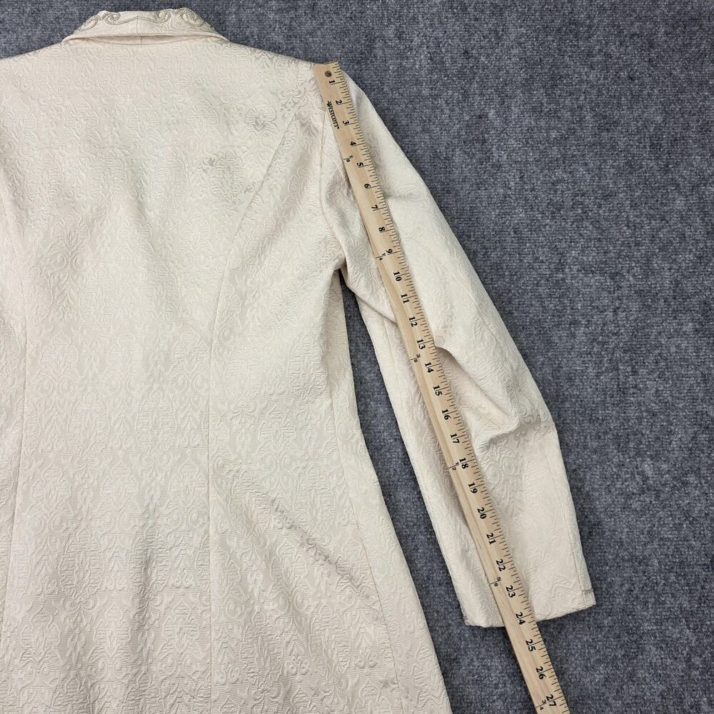 Vintage Hobby Horse Blazer Womens Large Cream Brocade Beaded Metallic Made USA - Picture 11 of 16